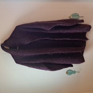 Susan Bristol Deep Purple Women's Cardigan Vintage Mohair M